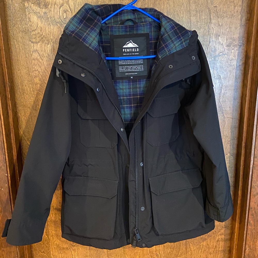 Penfield Lined Rain Coat w/ Plaid Detailing